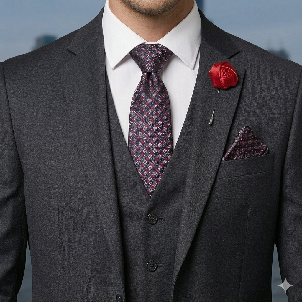The Executive Suite: Men’s Tie, Brooch & Cufflinks Set – Elite Formal Combo-BR-121