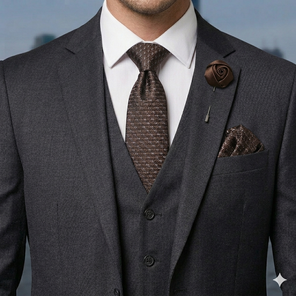 The Executive Suite: Men’s Tie, Brooch & Cufflinks Set – Elite Formal Combo-BR-125