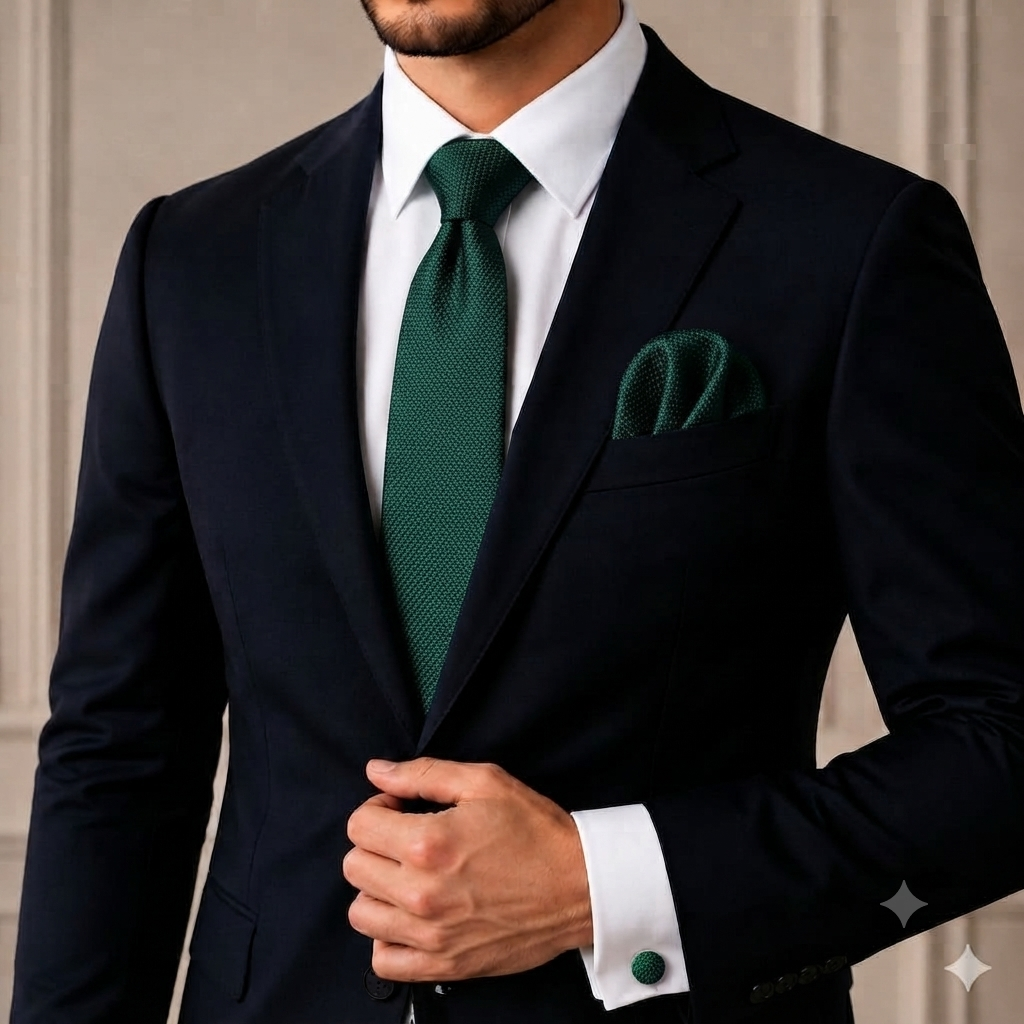 Men’s Tie, Pocket Square & Cufflinks Set – Luxury Formal Accessory Combo - CU-201 New