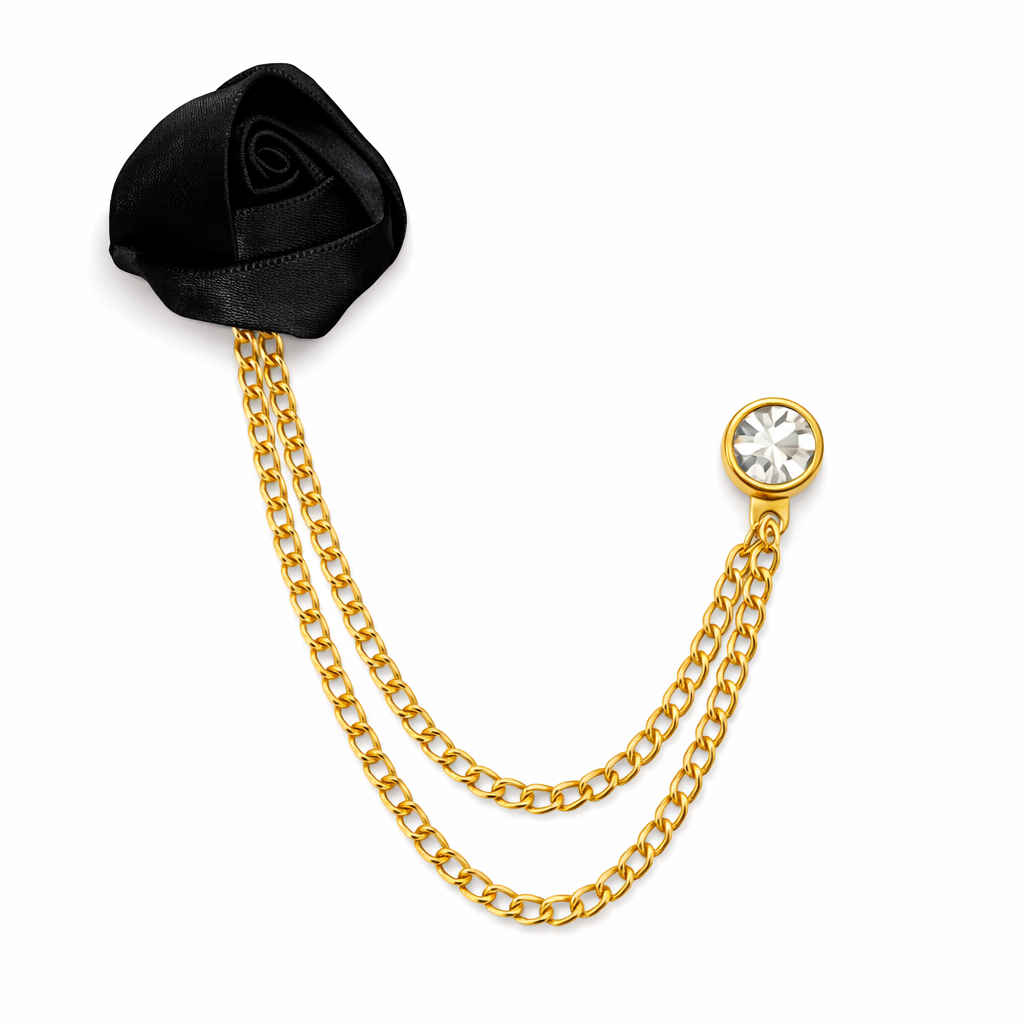 Men's Brooch Suit Pin Badge with Chains Buckle Chain Collar Lapel for Men Shirt Decoration Metal Clips Women Tuxedo Tie Hat Scarf