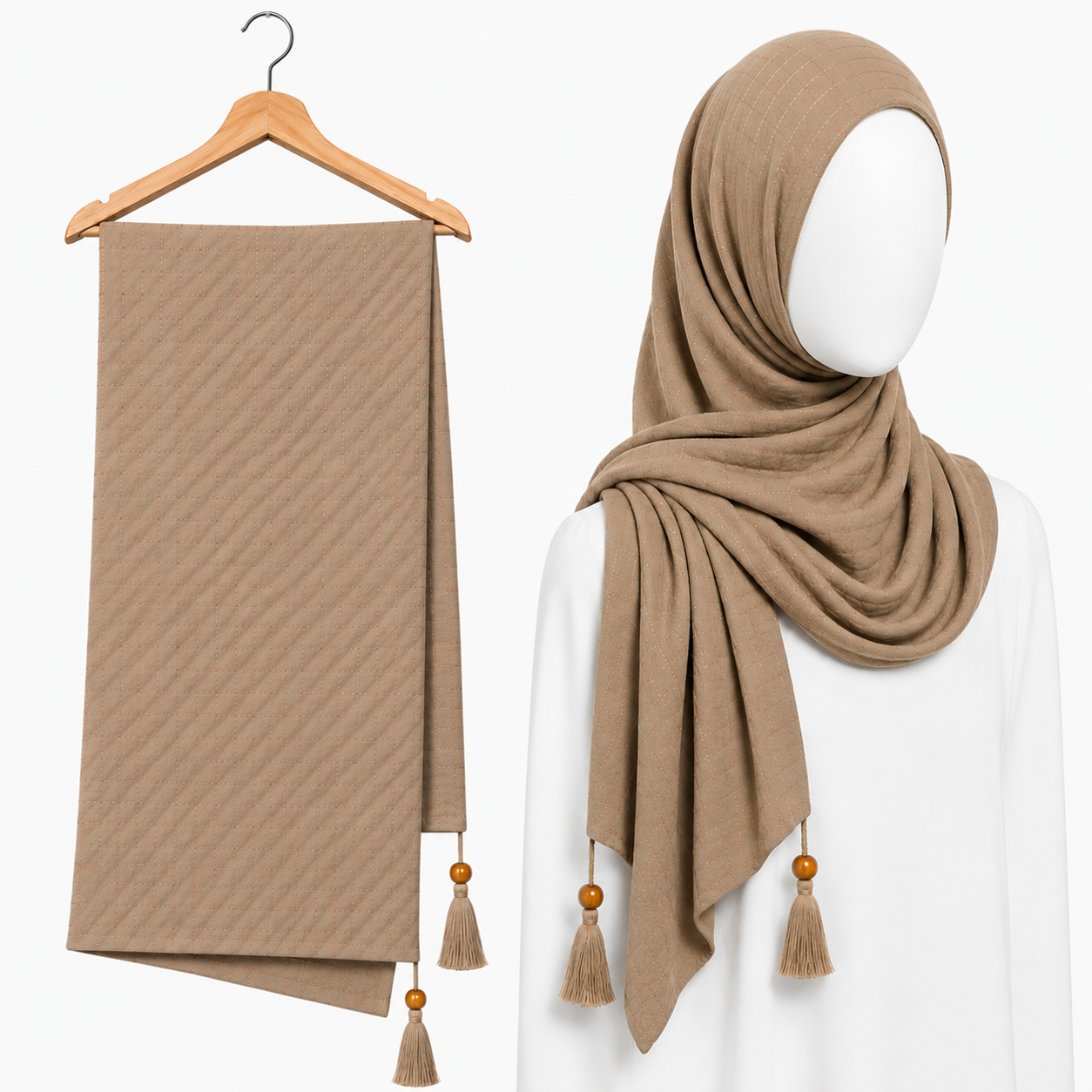 Stylengift premium Crushed Hijabs | All-Season Formal Tassel Scarf=SH-183