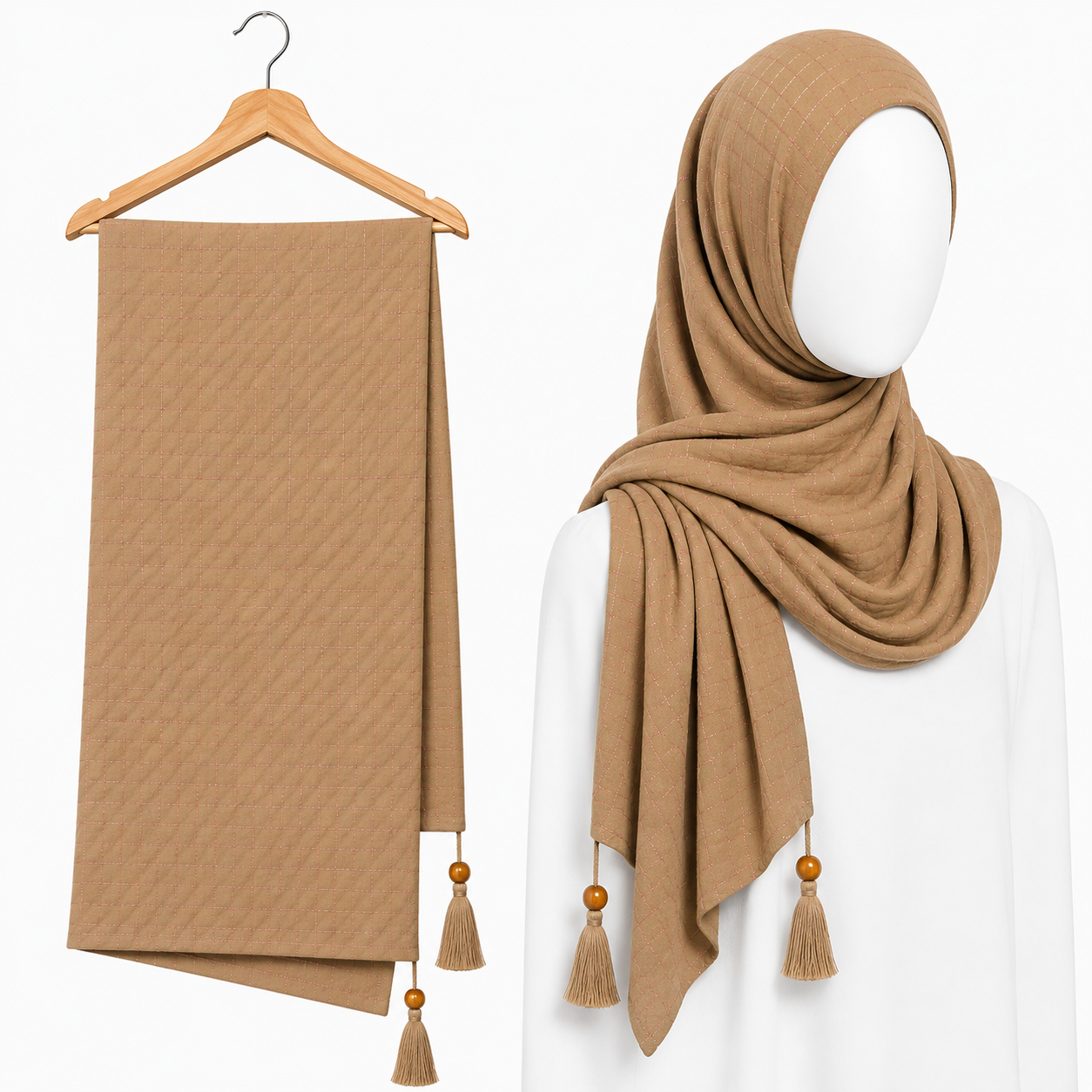 Stylengift premium Crushed Hijabs | All-Season Formal Tassel Scarf=SH-185