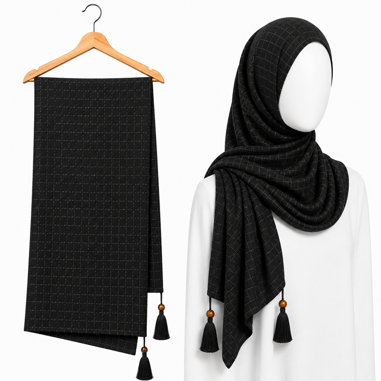 Stylengift premium Crushed Hijabs | All-Season Formal Tassel Scarf=SH-175