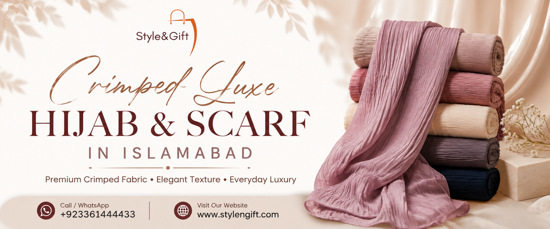 Crimped Luxe Hijab & Scarf in Islamabad