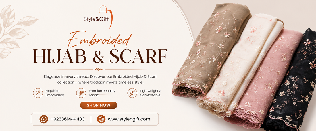 Embroided Hijab & Scarf