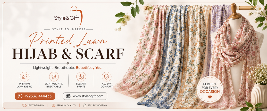 Printed Lawn Hijab & Scarf