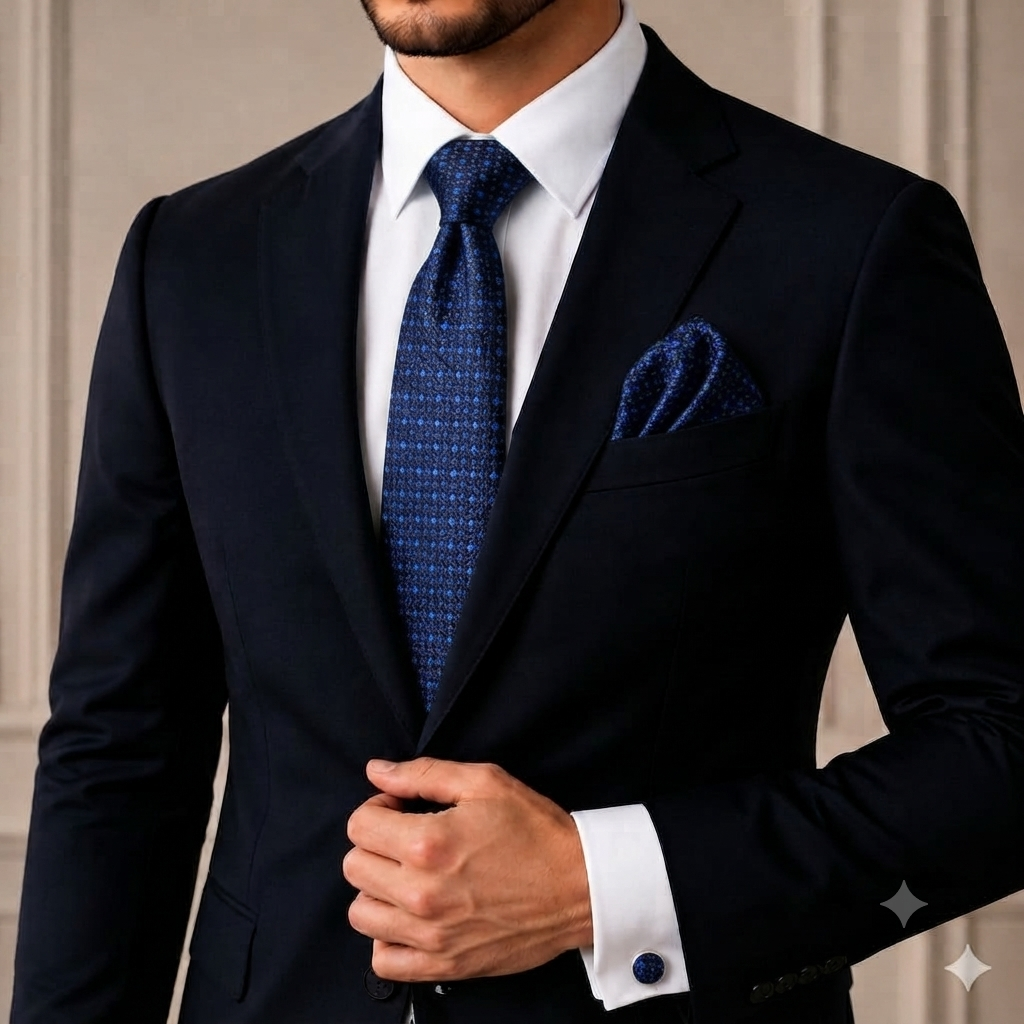 Men’s Tie, Pocket Square & Cufflinks Set – Luxury Formal Accessory Combo - CU-205 New