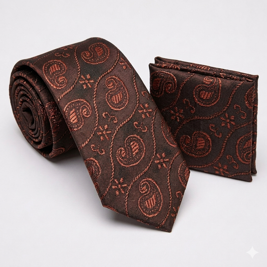 Men’s Tie & Pocket Square Set – Premium Formal Combo-TPS-050