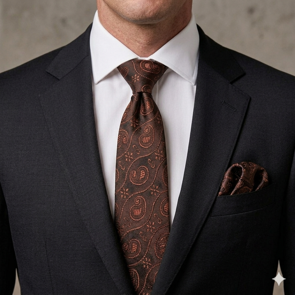 Men’s Tie & Pocket Square Set – Premium Formal Combo-TPS-050