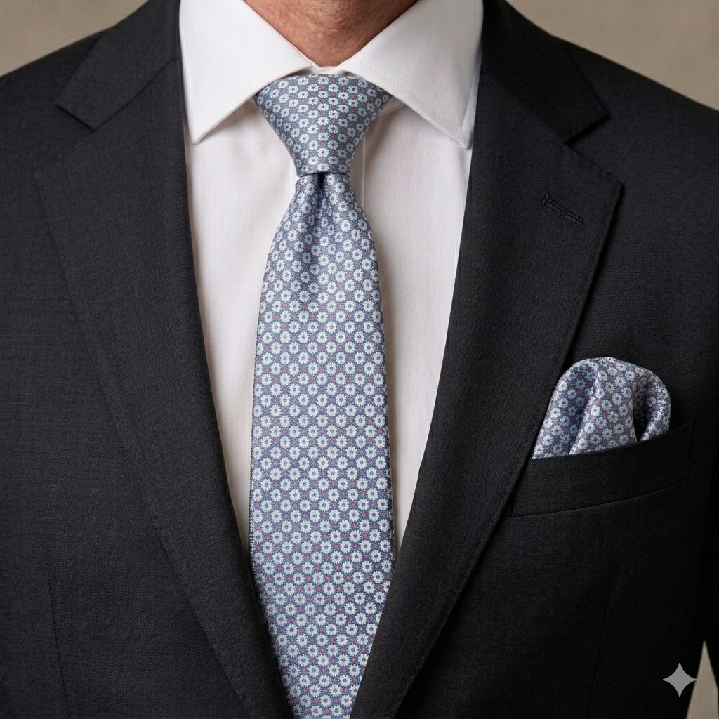 Men’s Tie & Pocket Square Set – Premium Formal Combo-TPS-048