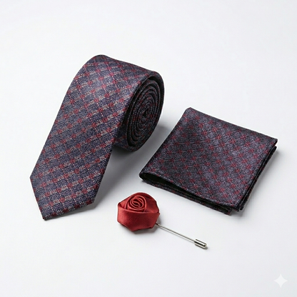 The Executive Suite: Men’s Tie, Brooch & Cufflinks Set – Elite Formal Combo-BR-121