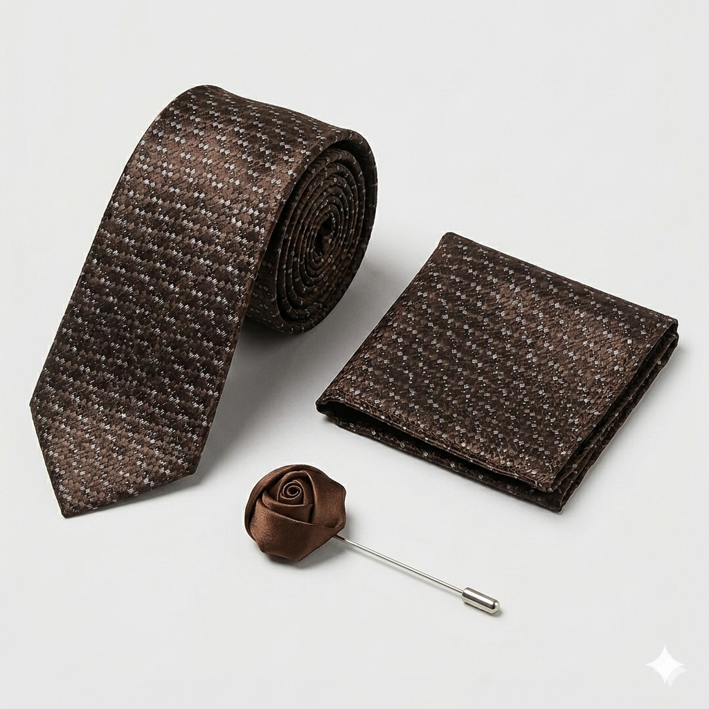 The Executive Suite: Men’s Tie, Brooch & Cufflinks Set – Elite Formal Combo-BR-125