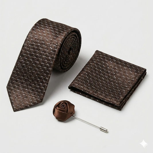 The Executive Suite: Men’s Tie, Brooch & Cufflinks Set – Elite Formal Combo-BR-125