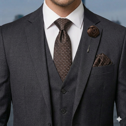 The Executive Suite: Men’s Tie, Brooch & Cufflinks Set – Elite Formal Combo-BR-125