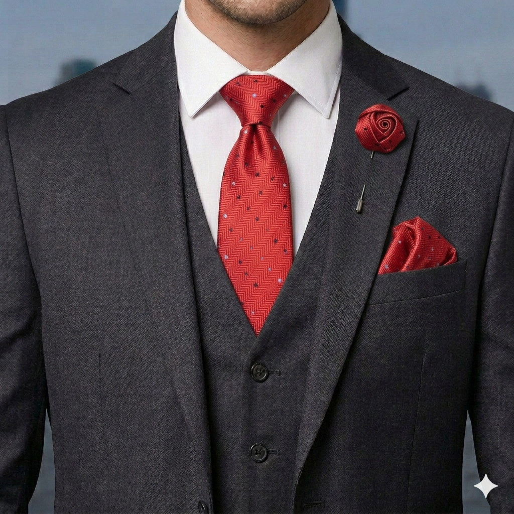 The Executive Suite: Men’s Tie, Brooch & Cufflinks Set – Elite Formal Combo-BR-124