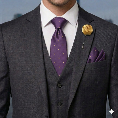 The Executive Suite: Men’s Tie, Brooch & Cufflinks Set – Elite Formal Combo-BR-122