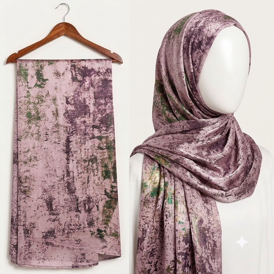 Stylengift Premium Printed Silk Hijabs - Lightweight   Formal Scarf-SH-145