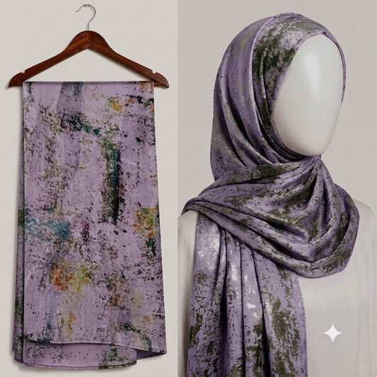Stylengift Premium Printed Silk Hijabs - Lightweight   Formal Scarf-SH-149