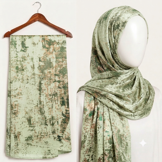 Stylengift Premium Printed Silk Hijabs - Lightweight   Formal Scarf-SH-153