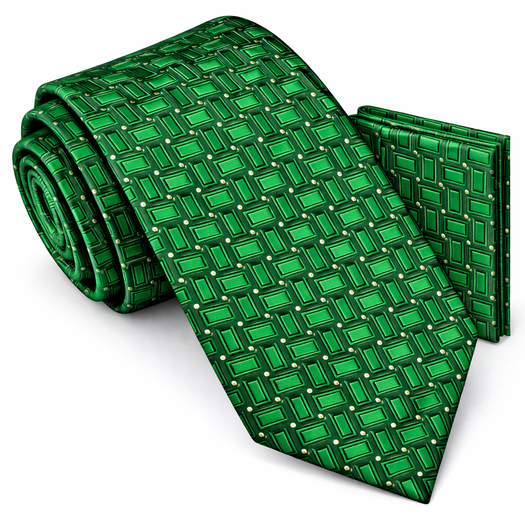 Men’s Tie & Pocket Square Set – Premium Formal Combo