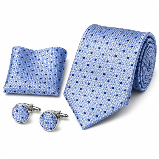 Men’s Tie, Pocket Square & Cufflinks Set – Luxury Formal Accessory Combo - CU-202 New
