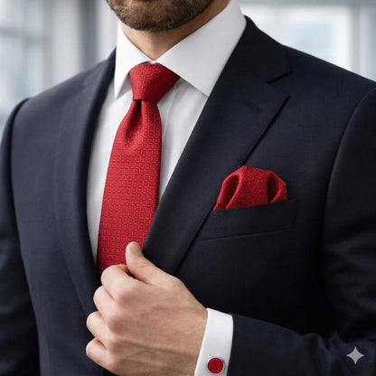 Men’s Tie, Pocket Square & Cufflinks Set – Luxury Formal Accessory ComboMen’s Tie, Pocket Square & Cufflinks Set – Luxury Formal Accessory Combo - CU-083