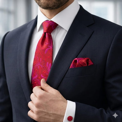 Men’s Tie, Pocket Square & Cufflinks Set – Luxury Formal Accessory ComboMen’s Tie, Pocket Square & Cufflinks Set – Luxury Formal Accessory Combo - CU-079