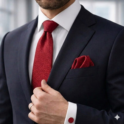 Men’s Tie, Pocket Square & Cufflinks Set – Luxury Formal Accessory ComboMen’s Tie, Pocket Square & Cufflinks Set – Luxury Formal Accessory Combo - CU-088