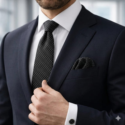 Men’s Tie, Pocket Square & Cufflinks Set – Luxury Formal Accessory ComboMen’s Tie, Pocket Square & Cufflinks Set – Luxury Formal Accessory Combo - CU-086