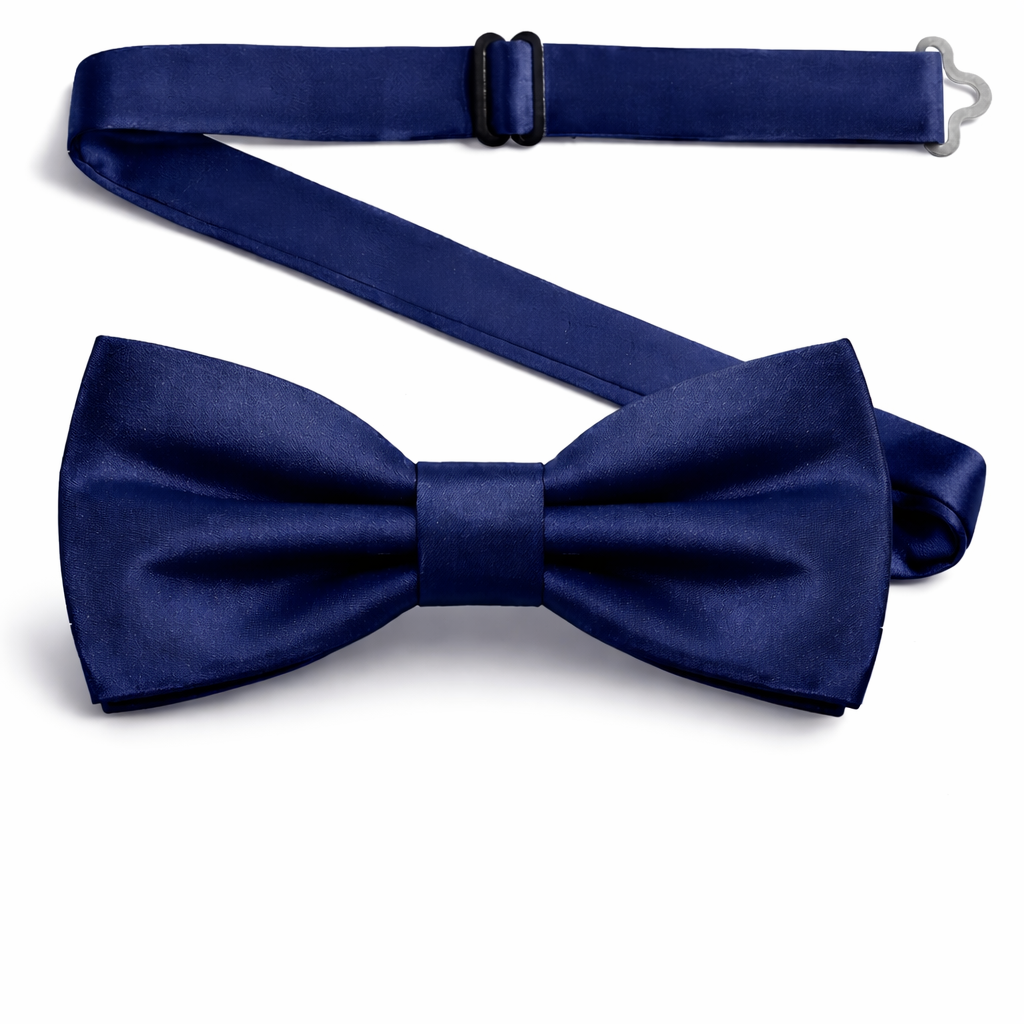 Navy Blue Men's Bow Tie Set - Elegant Formal Neckwear for Weddings