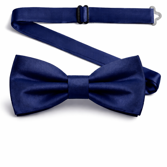 Navy Blue Men's Bow Tie Set - Elegant Formal Neckwear for Weddings