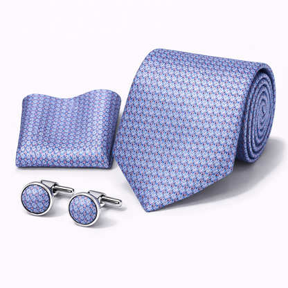 Men’s Tie, Pocket Square & Cufflinks Set – Luxury Formal Accessory Combo
