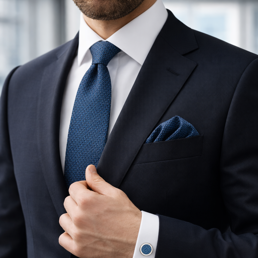 Men’s Tie, Pocket Square & Cufflinks Set – Luxury Formal Accessory Combo - CU-059