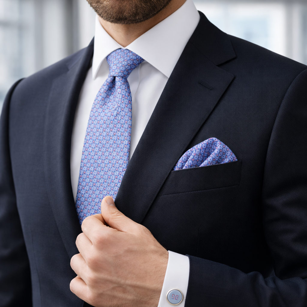 Men’s Tie, Pocket Square & Cufflinks Set – Luxury Formal Accessory Combo