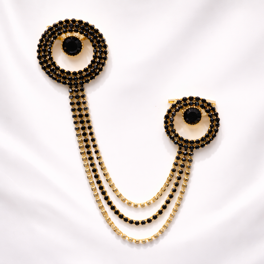 Men's Brooch Suit Pin Badge with Chains Buckle Chain Collar Lapel for Men Shirt Decoration Metal Clips Women Tuxedo Tie Hat Scarf