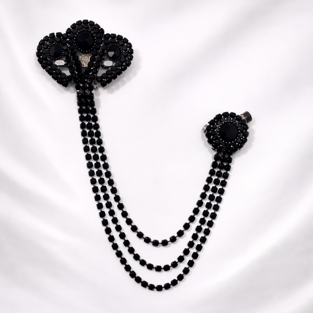 Men's Brooch Suit Pin Badge with Chains Buckle Chain Collar Lapel for Men Shirt Decoration Metal Clips Women Tuxedo Tie Hat Scarf