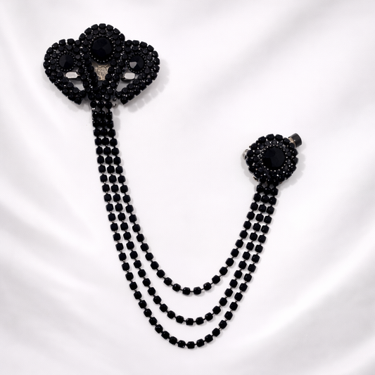 Men's Brooch Suit Pin Badge with Chains Buckle Chain Collar Lapel for Men Shirt Decoration Metal Clips Women Tuxedo Tie Hat Scarf