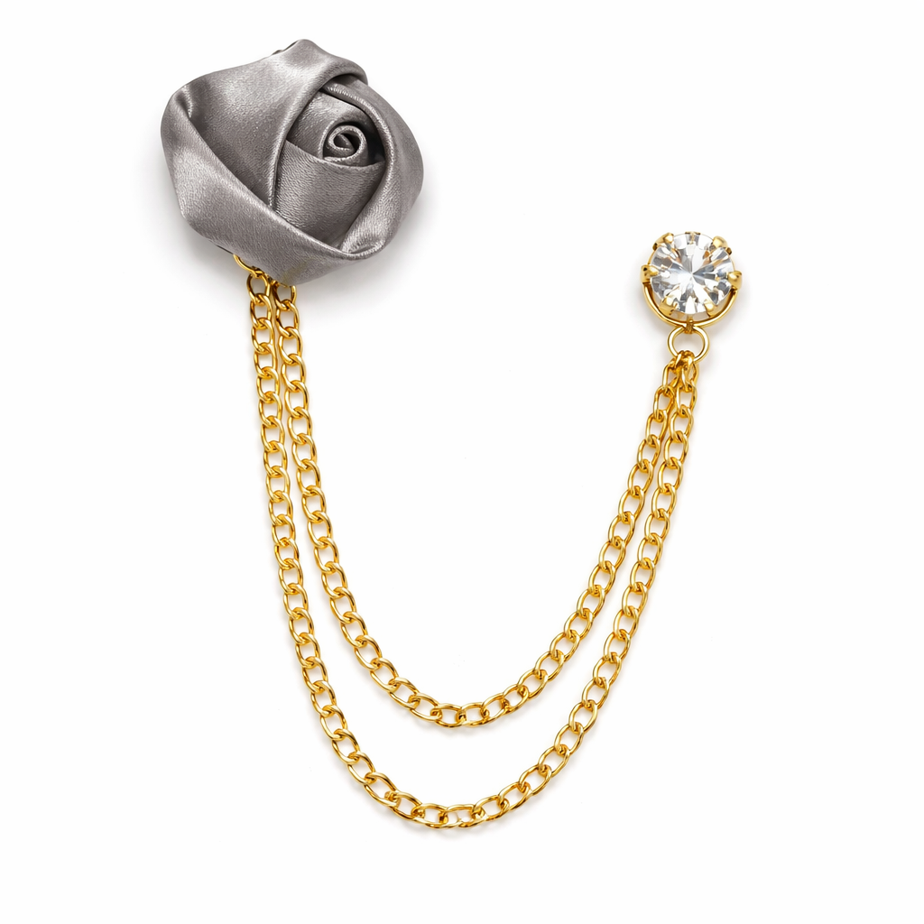 Men's Brooch Suit Pin Badge with Chains Buckle Chain Collar Lapel for Men Shirt Decoration Metal Clips Women Tuxedo Tie Hat Scarf