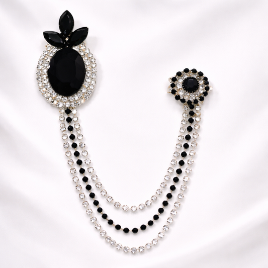 Men's Brooch Suit Pin Badge with Chains Buckle Chain Collar Lapel for Men Shirt Decoration Metal Clips Women Tuxedo Tie Hat Scarf