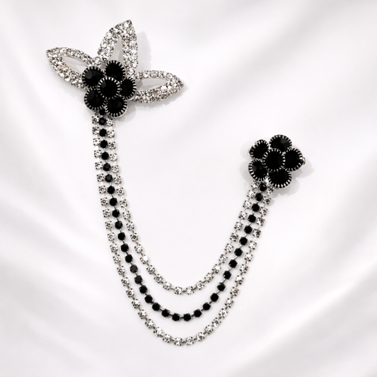 Men's Brooch Suit Pin Badge with Chains Buckle Chain Collar Lapel for Men Shirt Decoration Metal Clips Women Tuxedo Tie Hat Scarf