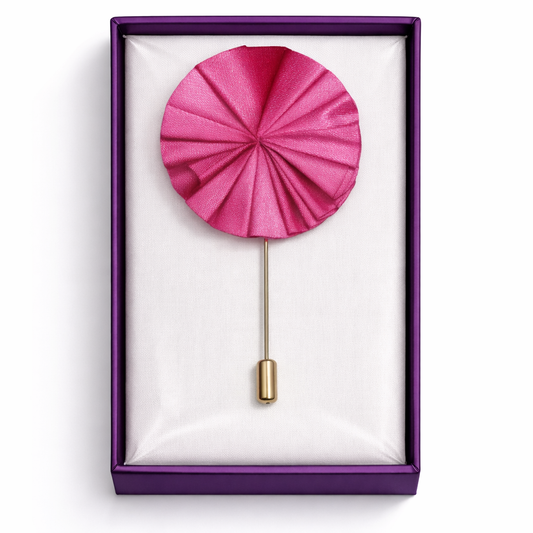 Lapel Pins for Men, Elegant Pink Rose Lapel Pin Groom Boutonnieres for Wedding/Dance/Party, Men Lapel Pins for Suits Satin Flower Corsage
