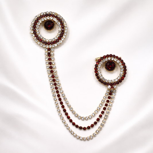 Men's Brooch Suit Pin Badge with Chains Buckle Chain Collar Lapel for Men Shirt Decoration Metal Clips Women Tuxedo Tie Hat Scarf