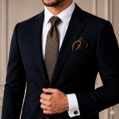 Men’s Tie, Pocket Square & Cufflinks Set – Luxury Formal Accessory Combo - CU-120