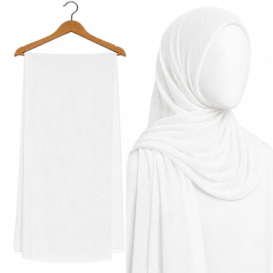Stylengift Premium Embroidered Hijab with Subtle Sequins-SH-117
