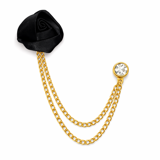 Men's Brooch Suit Pin Badge with Chains Buckle Chain Collar Lapel for Men Shirt Decoration Metal Clips Women Tuxedo Tie Hat Scarf