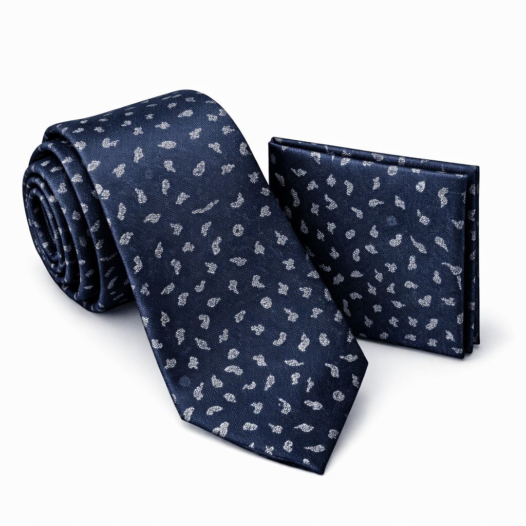 Men’s Tie & Pocket Square Set – Premium Formal Combo - TS-0038