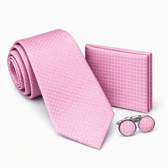 Men’s Tie, Pocket Square & Cufflinks Set – Luxury Formal Accessory ComboMen’s Tie, Pocket Square & Cufflinks Set – Luxury Formal Accessory Combo - CU-074