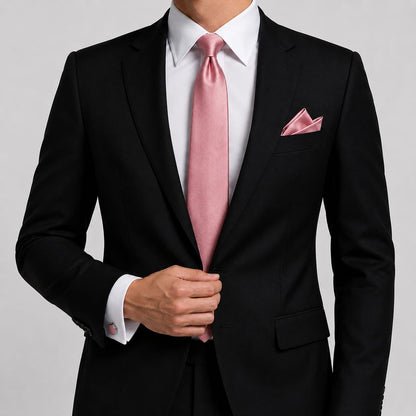Men’s Tie, Pocket Square & Cufflinks Set – Luxury Formal Accessory Combo - CU-125
