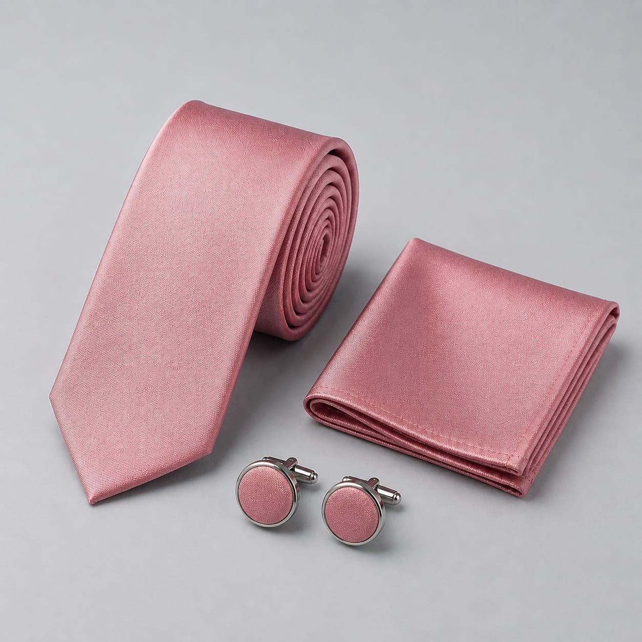 Men’s Tie, Pocket Square & Cufflinks Set – Luxury Formal Accessory Combo - CU-125