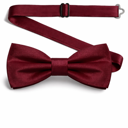 Burgundy Men's Bow Tie Set - Elegant Formal Neckwear for Weddings
